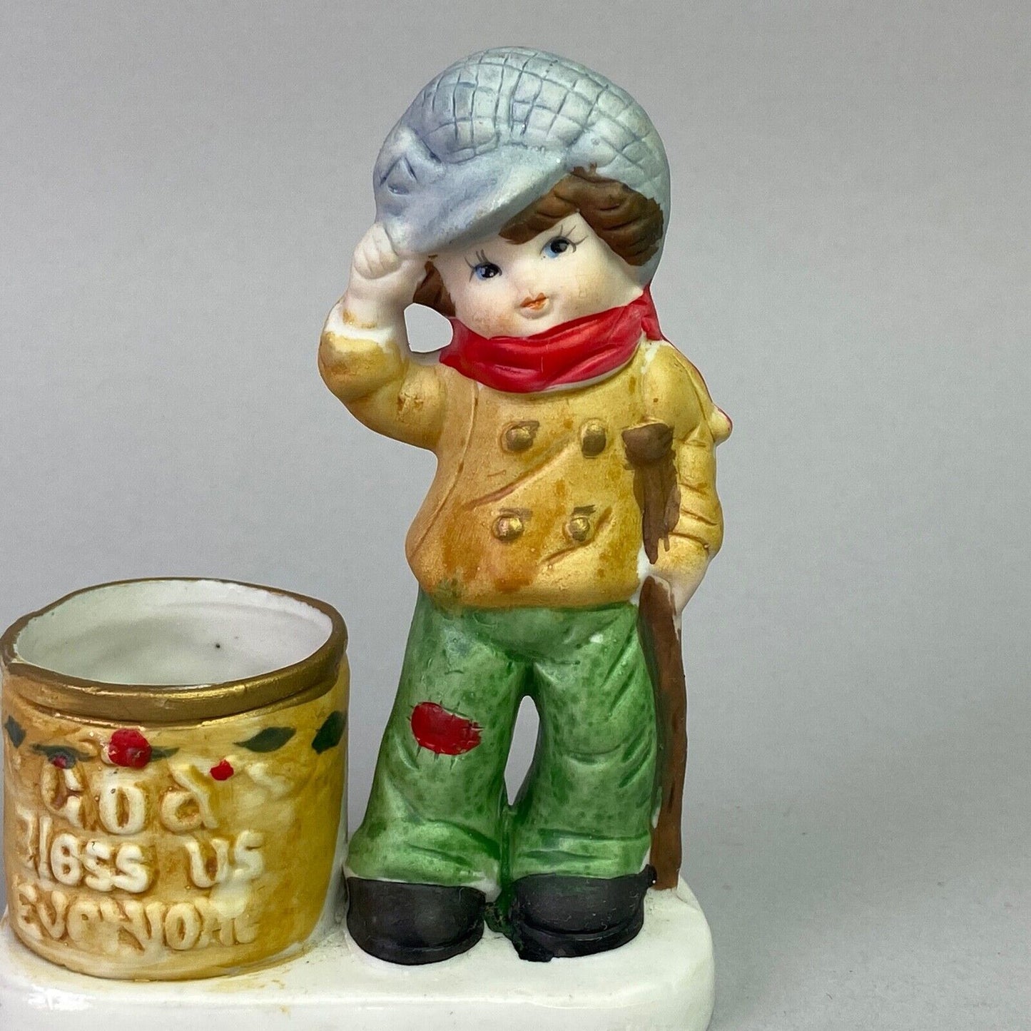 Vintage Jasco Tiny Tim God Bless Us Everyone Luvkins Small Candle Holder