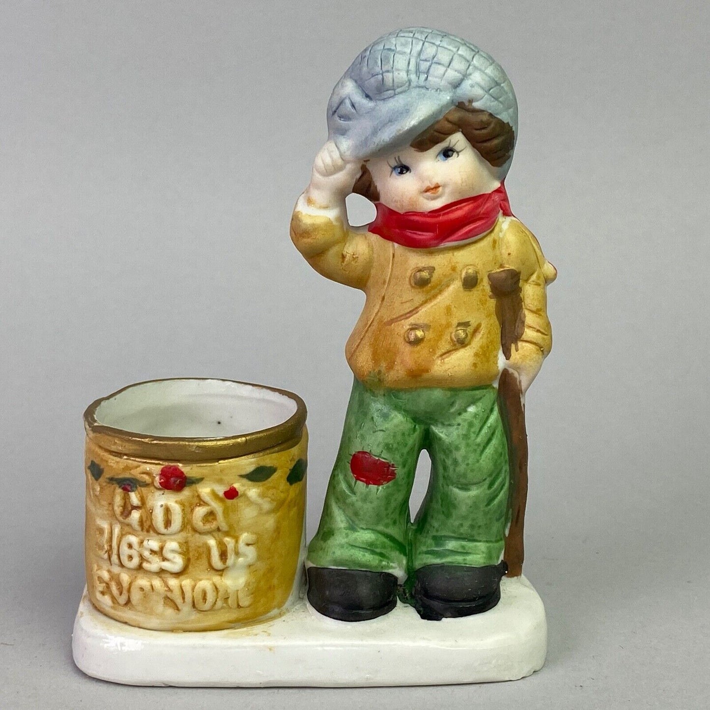 Vintage Jasco Tiny Tim God Bless Us Everyone Luvkins Small Candle Holder