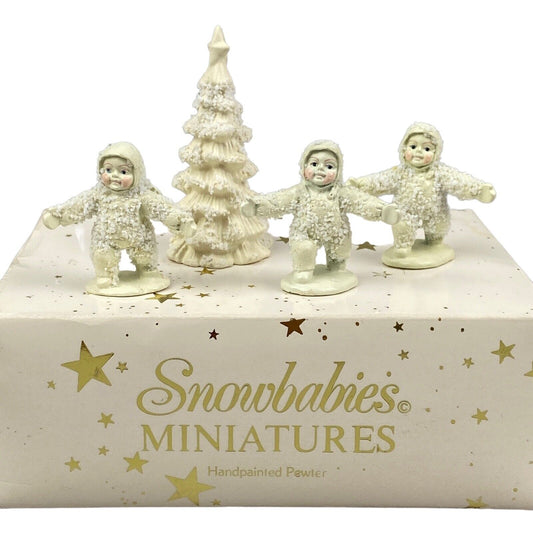 Department 56 Snowbabies Miniature Pewter, Frosty Frolic 7613-9 w/Original Box