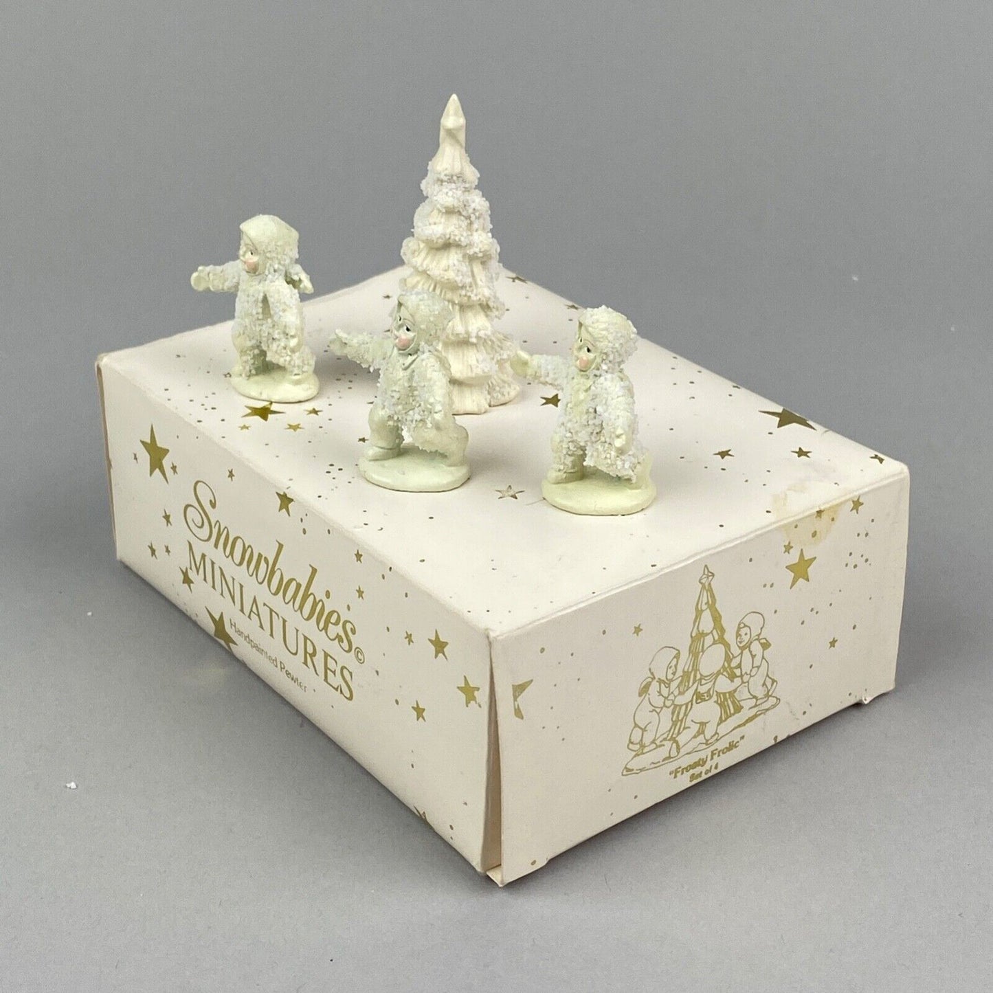 Department 56 Snowbabies Miniature Pewter, Frosty Frolic 7613-9 w/Original Box