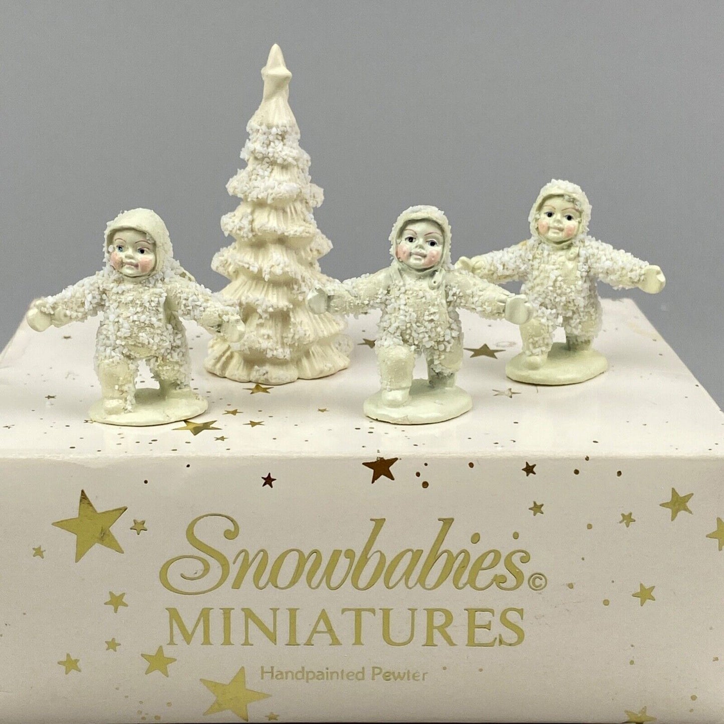 Department 56 Snowbabies Miniature Pewter, Frosty Frolic 7613-9 w/Original Box