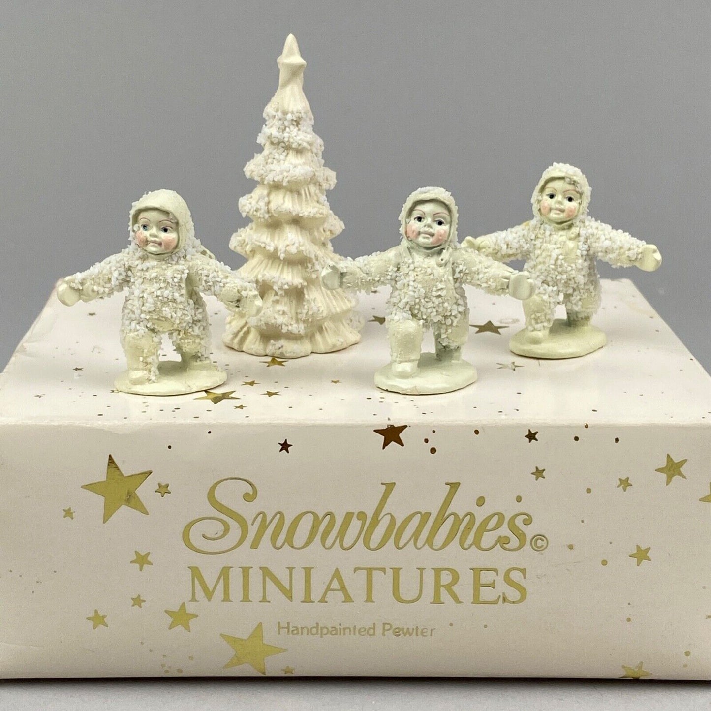 Department 56 Snowbabies Miniature Pewter, Frosty Frolic 7613-9 w/Original Box