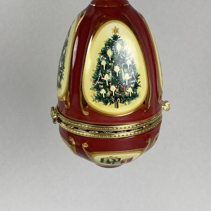 Hinged Egg Trinket Box Christmas Ornament Christmas Tree Valerie Parr Hill EUC