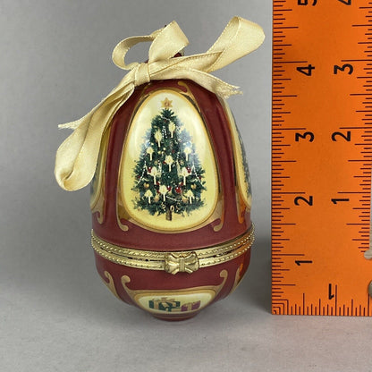 Hinged Egg Trinket Box Christmas Ornament Christmas Tree Valerie Parr Hill EUC