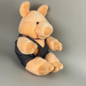 Goffa Pink Pig In Overalls Stuffed Animal 12"