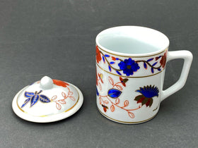 Vintage Hand-Painted Cup with Lid 'Hand-Decorated Hong Kong for Trifles (RARE)