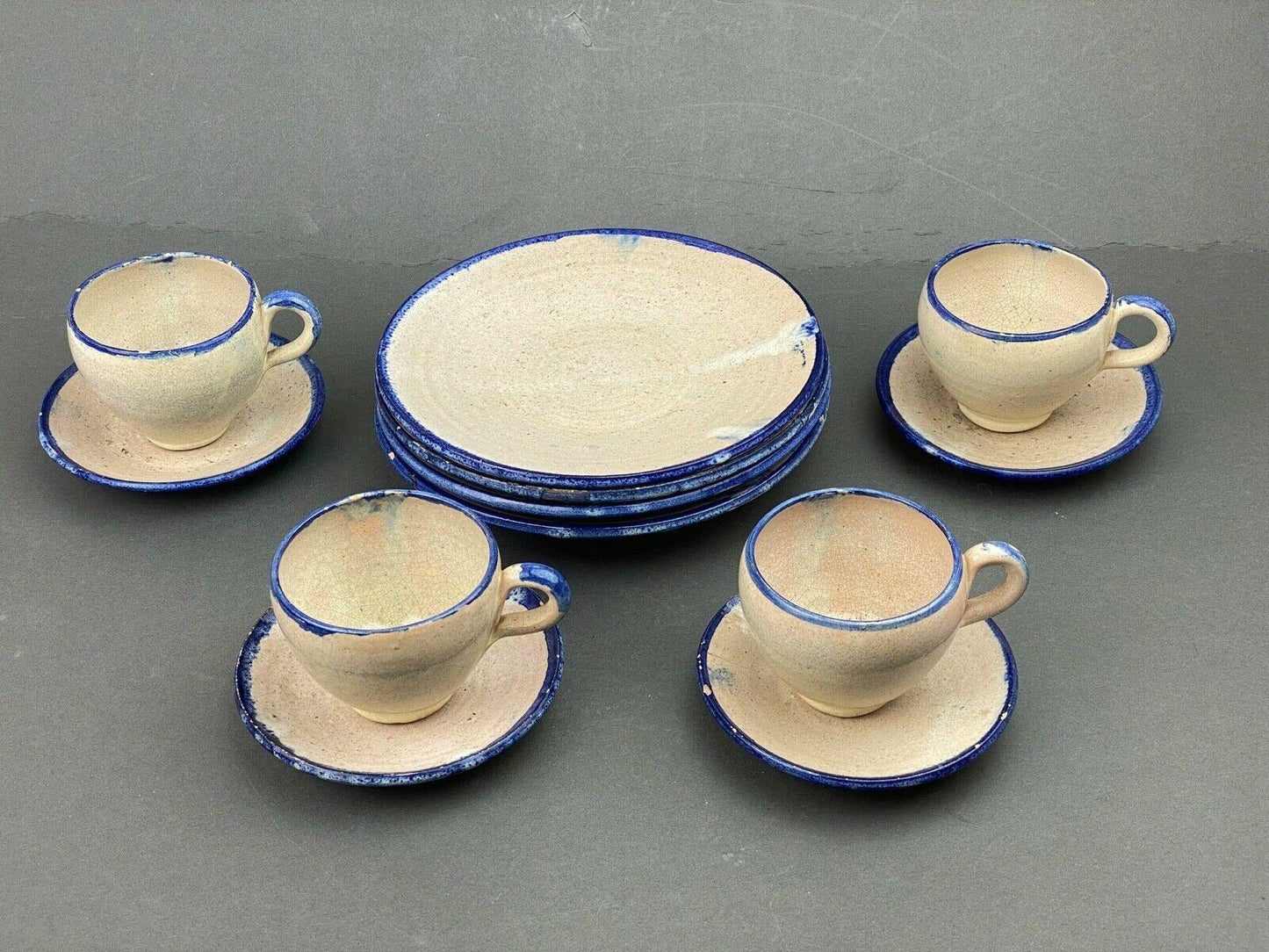 Vintage Sunset Mountain Pottery Tea set with plates 1930s