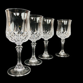 Set of 4 Cristal D'Arques Longchamp Water/Wine Goblets  7 1/2 oz