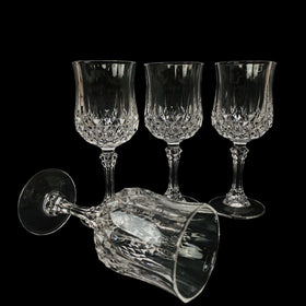 Set of 4 Cristal D'Arques Longchamp Water/Wine Goblets  7 1/2 oz