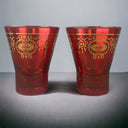 Pair of Timon Collezione Pink Glasses - Made in Italy 5.5" Tall Barware