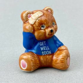 Mini 2" Russ 'Get Well Soon' Bear Figurines Ceramic High Gloss (Gift)