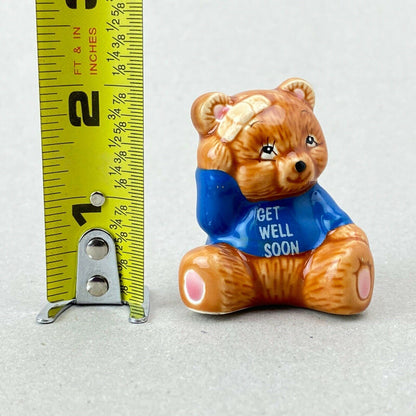 Mini 2" Russ 'Get Well Soon' Bear Figurines Ceramic High Gloss (Gift)