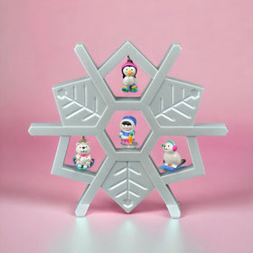 Avon Gift Collection 4 Wee Winter Friends Mini Ornaments & Display Snowflake
