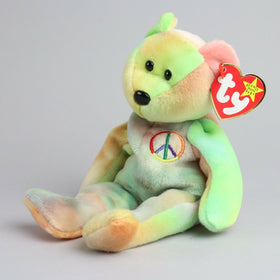 Vintage TY The Original Beanie Babies, Peace, Colorful Teddy Bear Stuffed Animal