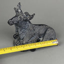 Vintage Hand Carved Black Stone Moose by Aardvark 6.5" Tall by 7" Long