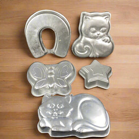 Wilton Cake Pans - Cats, Star, Butterfly , Horseshoe , Star