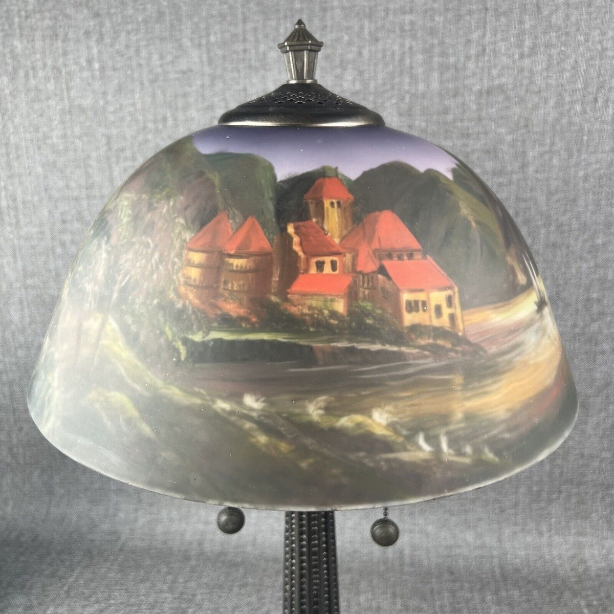 Thomas Kinkade Coast Red Roof Homes Sailboat Table Lamp w/ (2) Bulb Capabilities