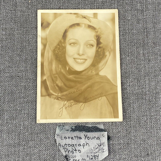 Loretta Young Vintage Studio Autograph Photo (7"x5") - 1930's