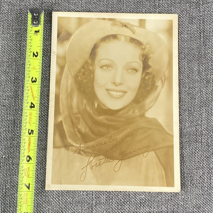 Loretta Young Vintage Studio Autograph Photo (7"x5") - 1930's