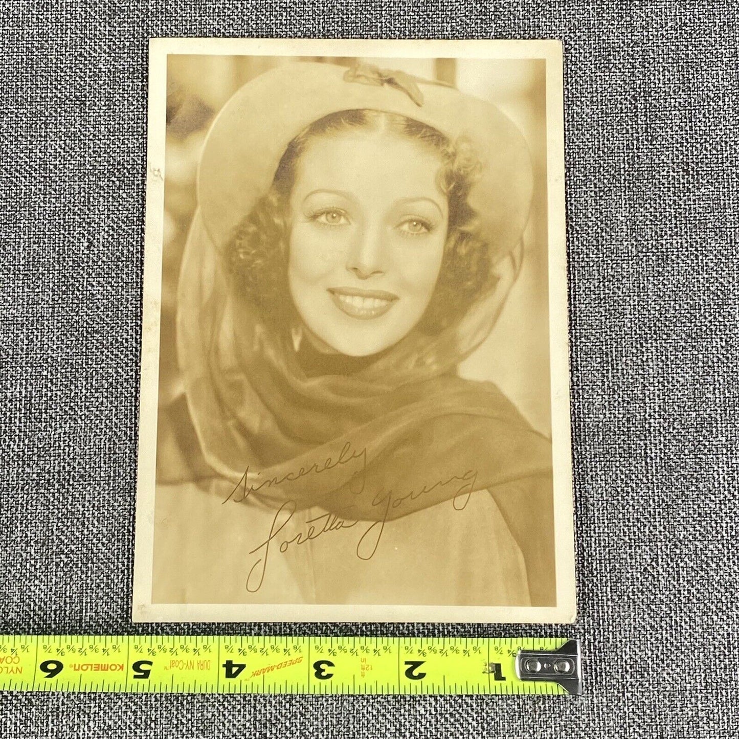 Loretta Young Vintage Studio Autograph Photo (7"x5") - 1930's