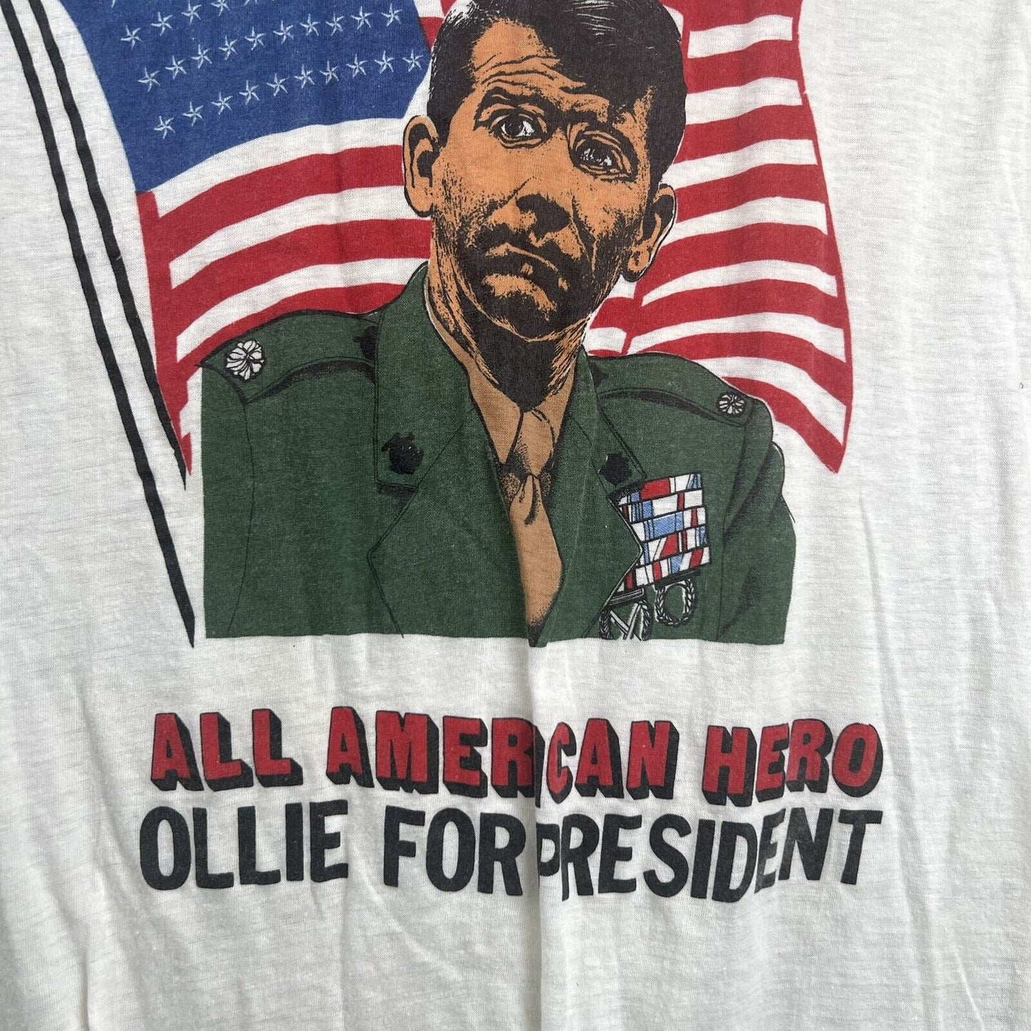 Vintage Single Stitch Ollie North For President Graphic T Shirt Adult Large USA