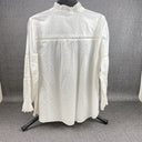 NWT KAARI White Eyelet Blouse Long Sleeves Size L