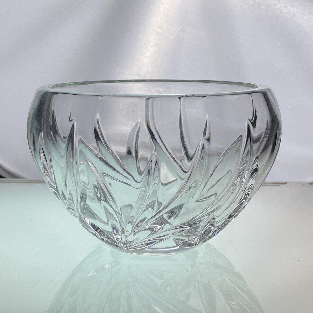 Crystal Candy / Trinket Dish Bowl 5"x3" marked with M