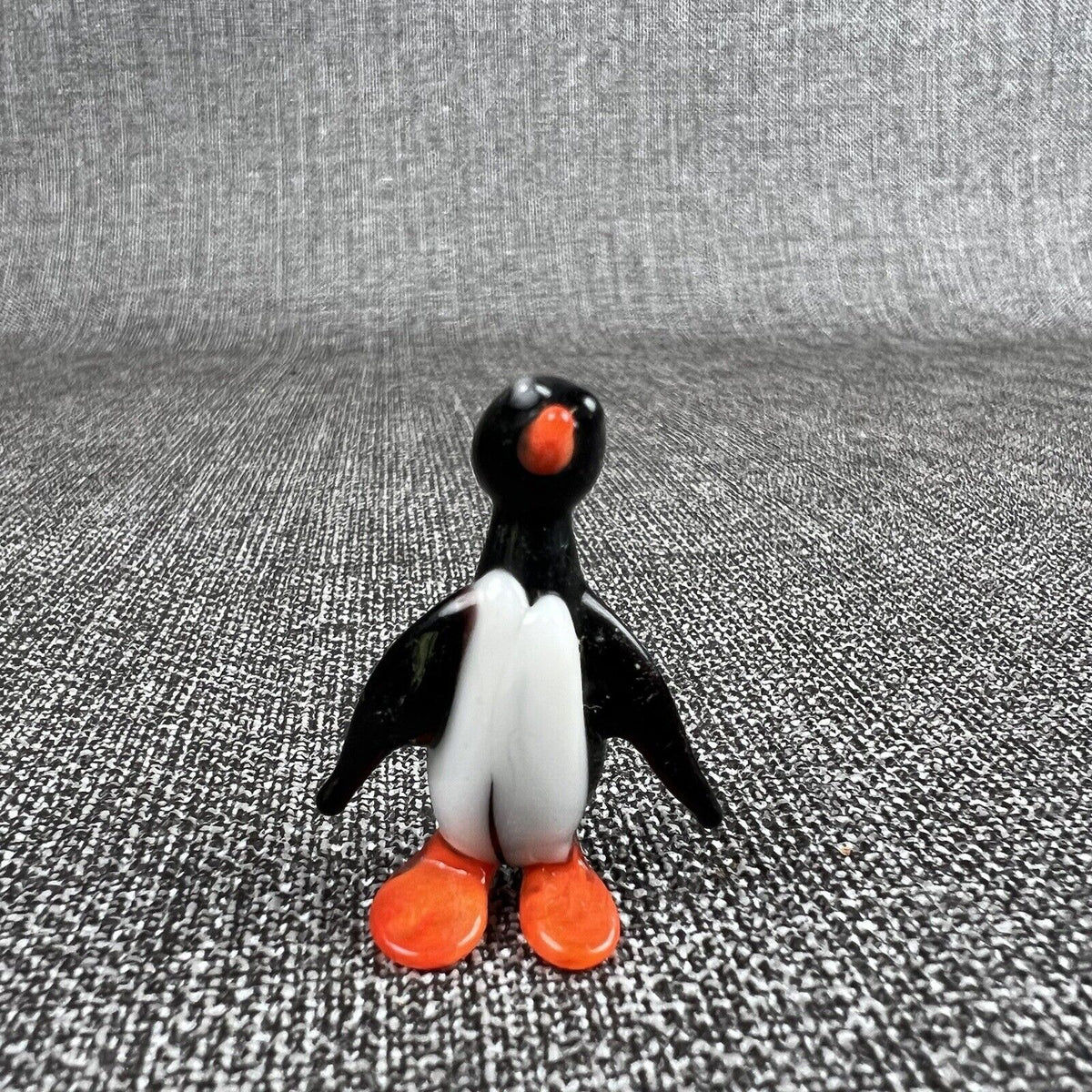 Lampwork Glass Miniature Penguin 2"  and 1.5" Tall Set of 4