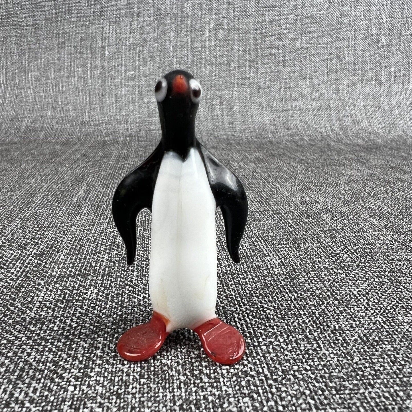 Lampwork Glass Miniature Penguin 2"  and 1.5" Tall Set of 4