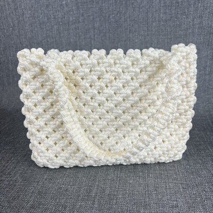 Vintage Knitted Handbag Basket Purse Cottagecore Bag