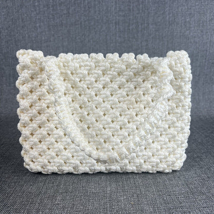 Vintage Knitted Handbag Basket Purse Cottagecore Bag