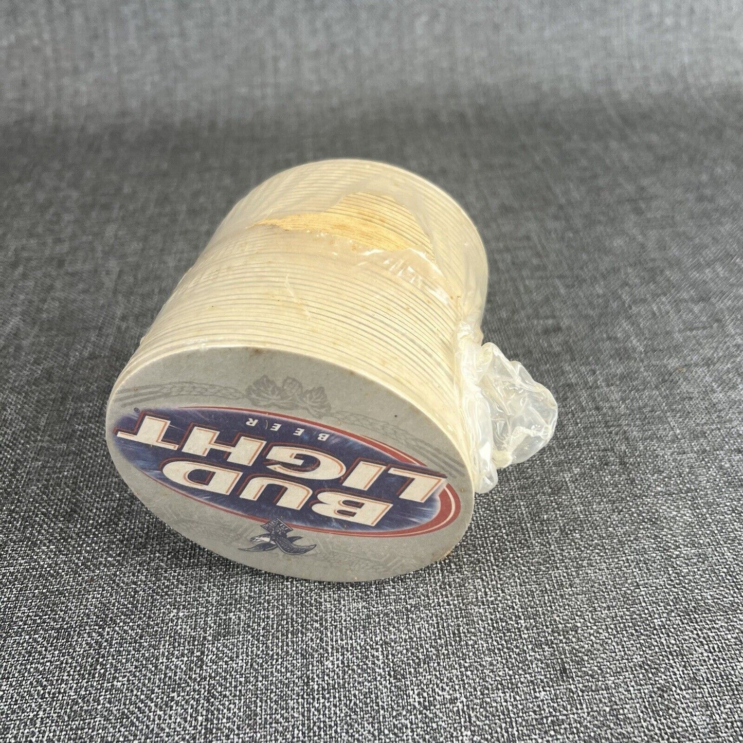 Vintage Budweiser Bud Light Coasters 100 in Original Sleeve Two Sided