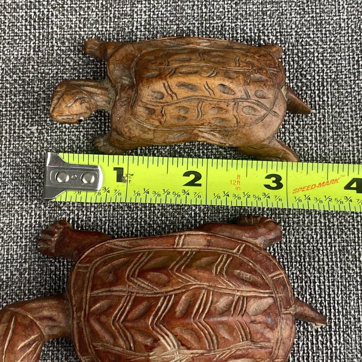 Vintage Chinese Hand Carved Rosewood Turtle Tortoise Glass Eyes