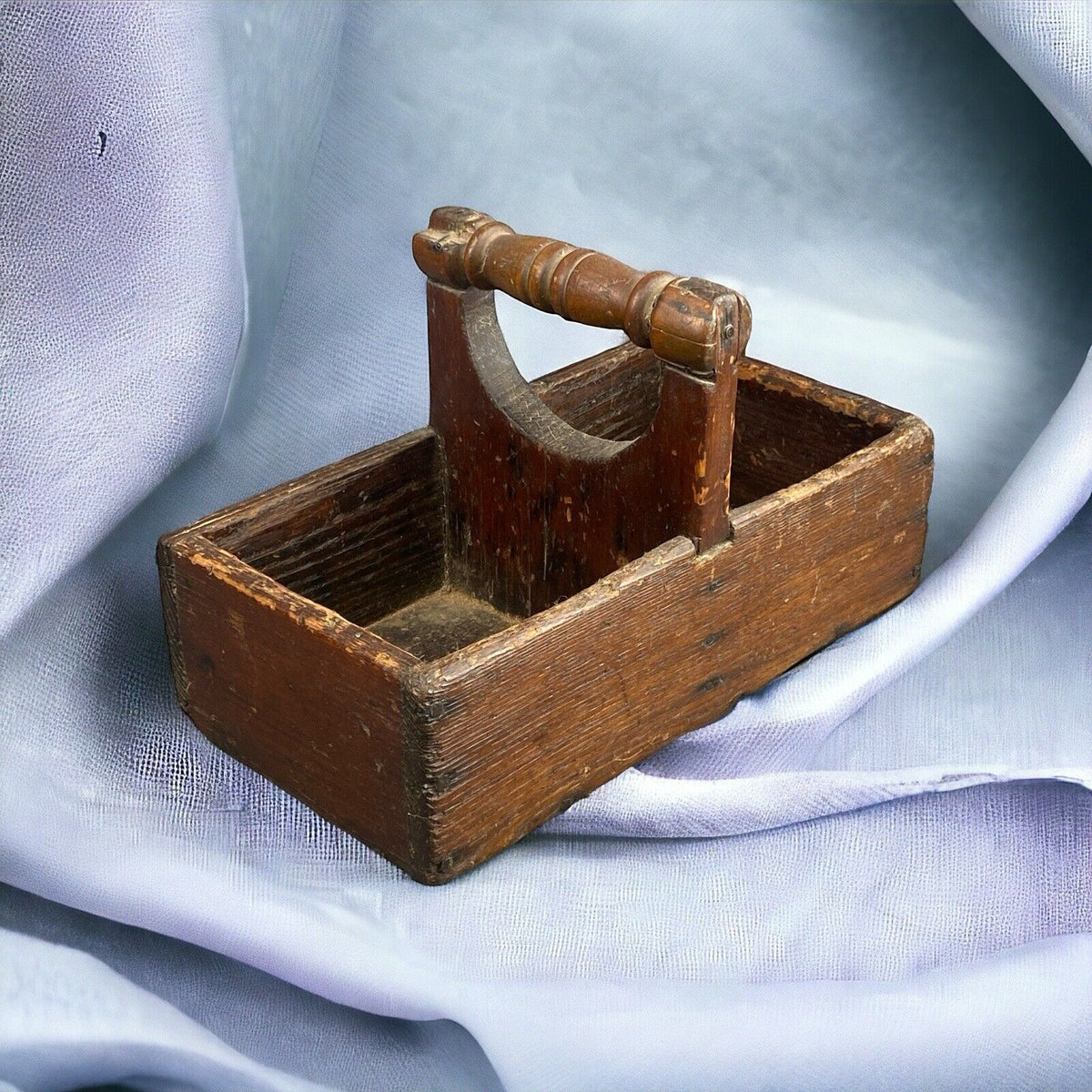 ANTIQUE Handmade Wooden Tool Carrier Box