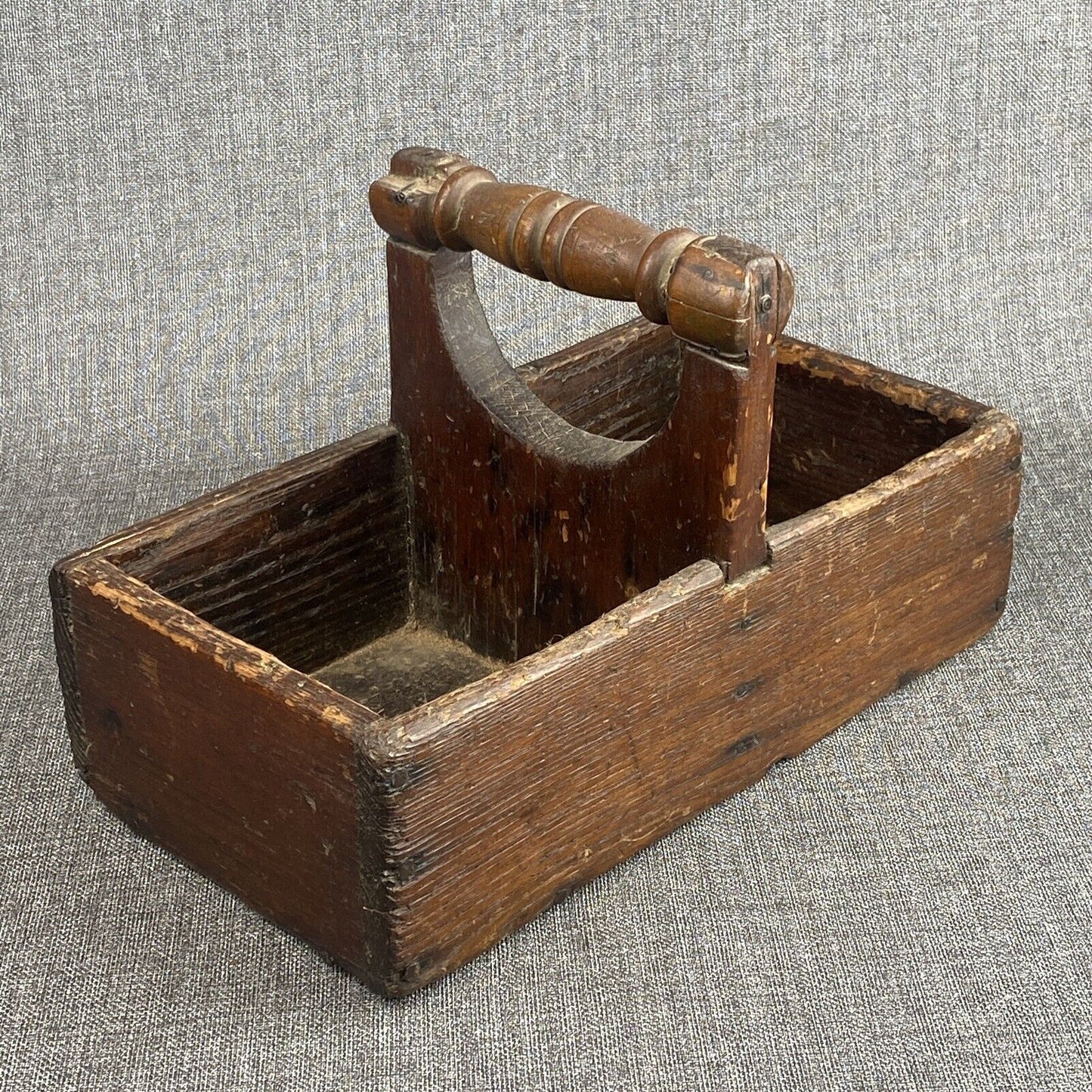 ANTIQUE Handmade Wooden Tool Carrier Box