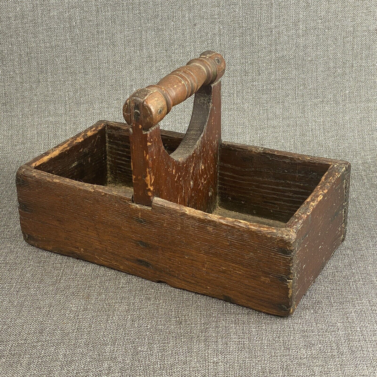 ANTIQUE Handmade Wooden Tool Carrier Box