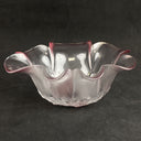 Vintage Mikasa Rosella Frosted Bon Bon Bowl Ruffled Rim 9.5"