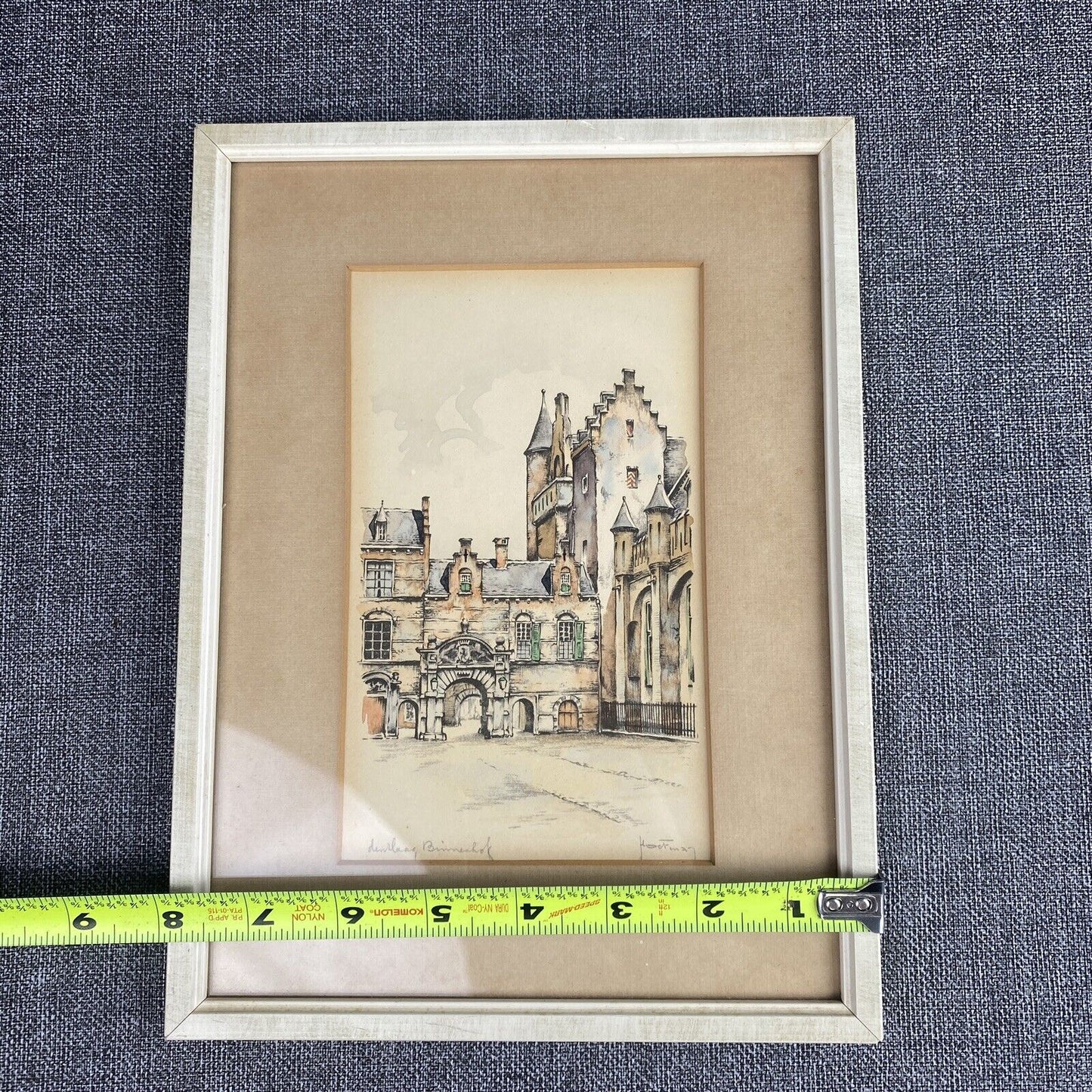 Beautiful!! NETHERLANDS SIGNED The Hague Watercolor Binnerhof Ridderzaal (READ)