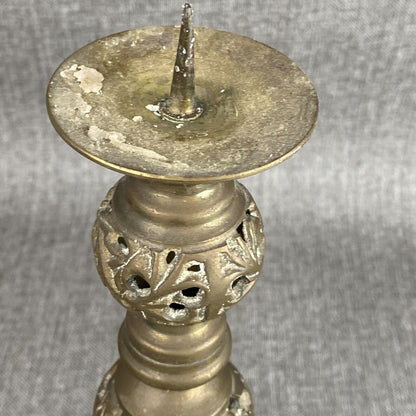 Vintage Dragon Brass 4 Section Pillar Candlesticks Adjustable 5.5", 9.5", 14"