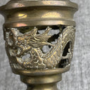 Vintage Dragon Brass 4 Section Pillar Candlesticks Adjustable 5.5", 9.5", 14"