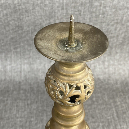 Vintage Dragon Brass 4 Section Pillar Candlesticks Adjustable 5.5", 9.5", 14"