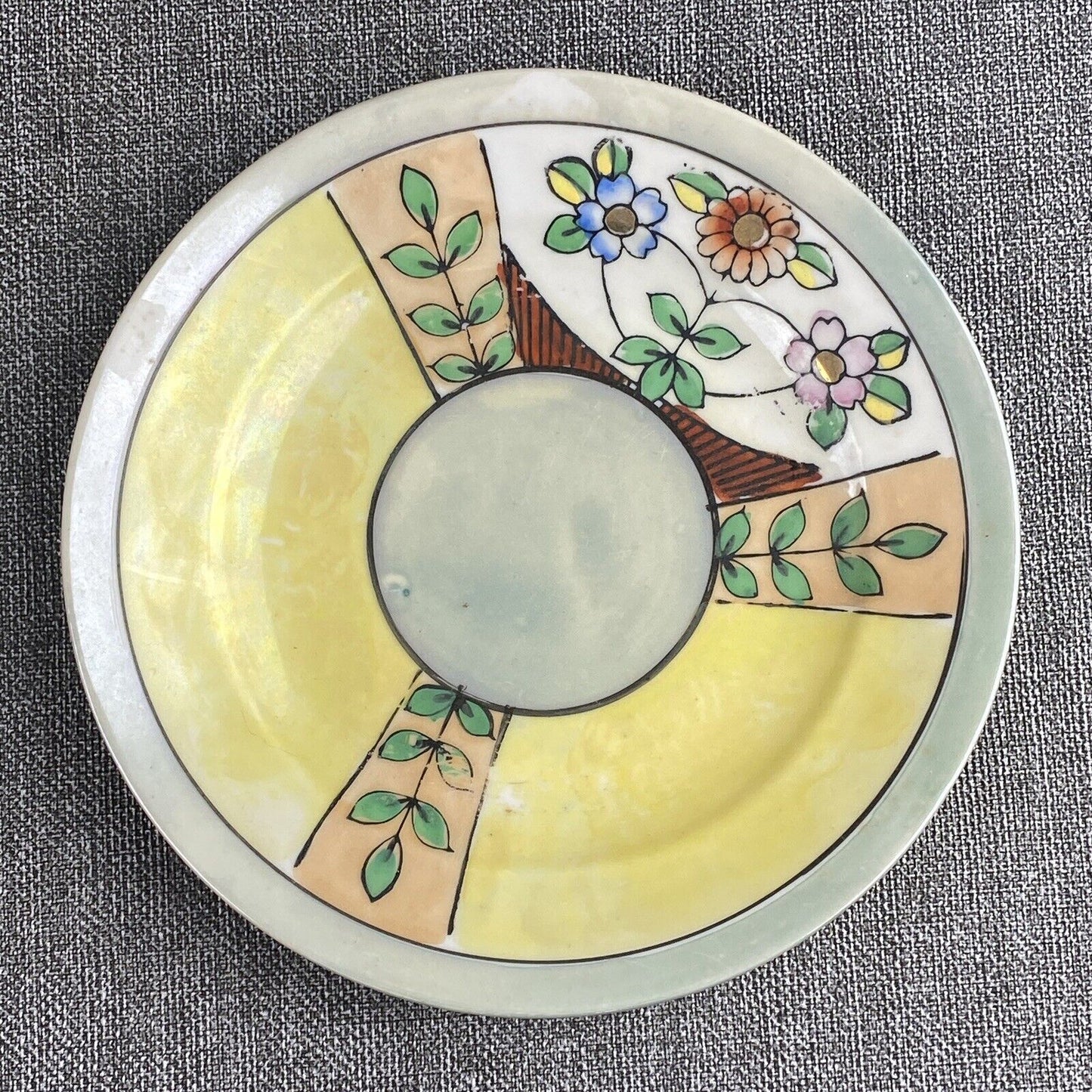 Antique TAKITO TT Hand Painted Floral Lustreware Dessert Plates (6)