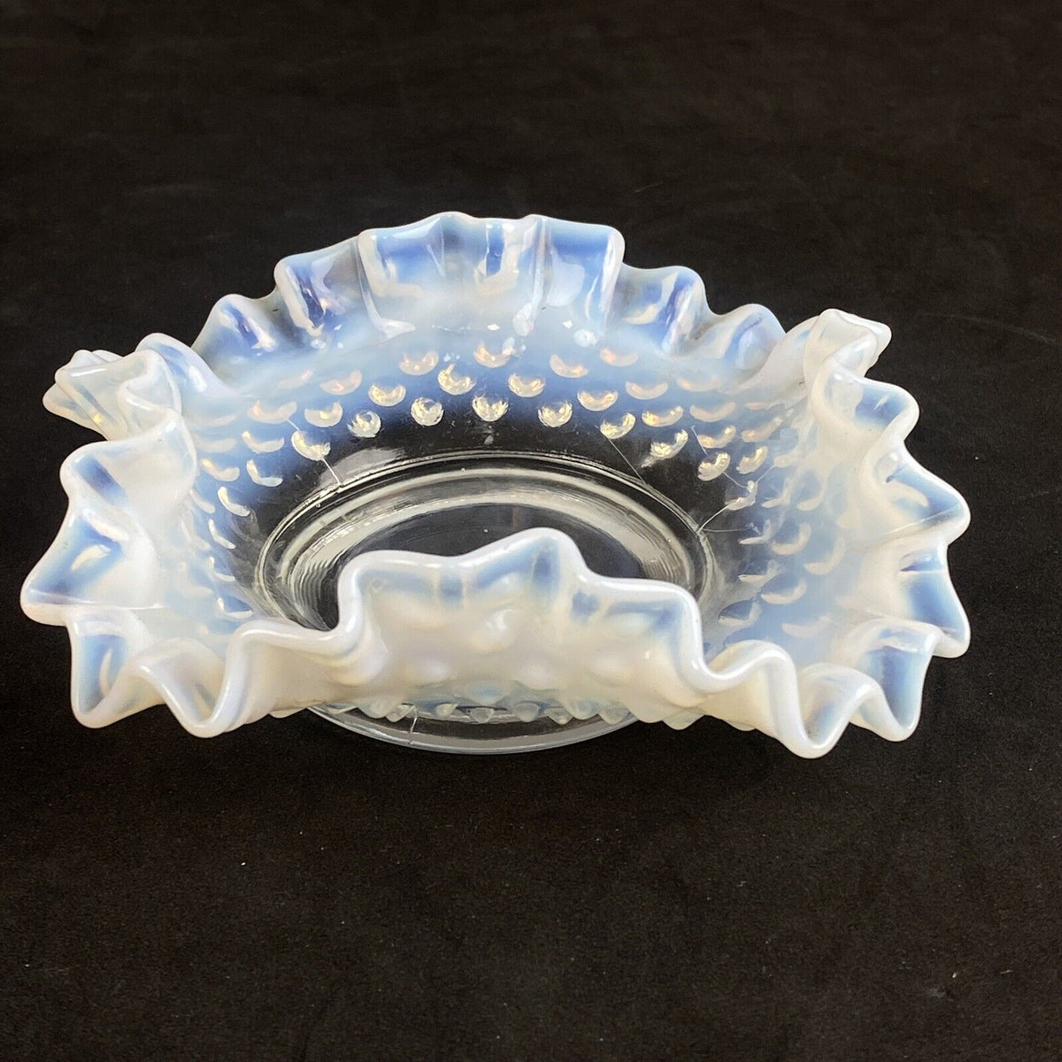 Vintage Fenton Hobnail Glass Candy Dish Mid-Century Milk Glass