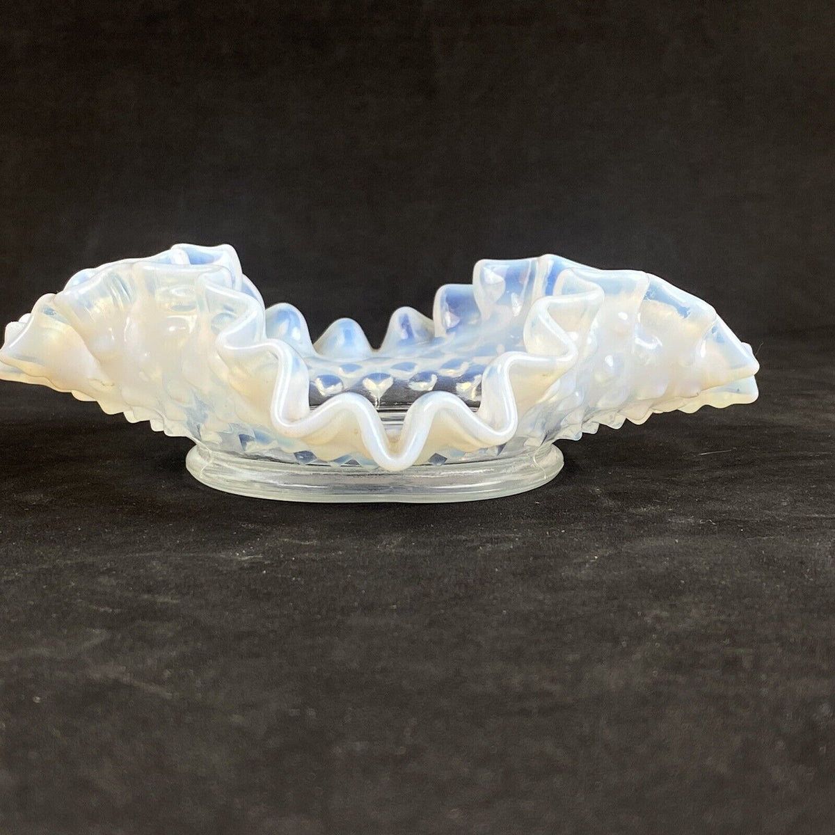 Vintage Fenton Hobnail Glass Candy Dish Mid-Century Milk Glass