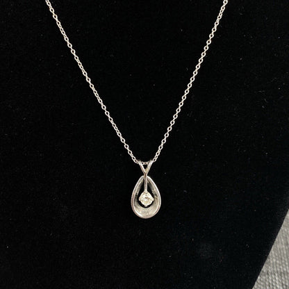 Diamond Pendant in a Teardrop Setting (Estate) Read