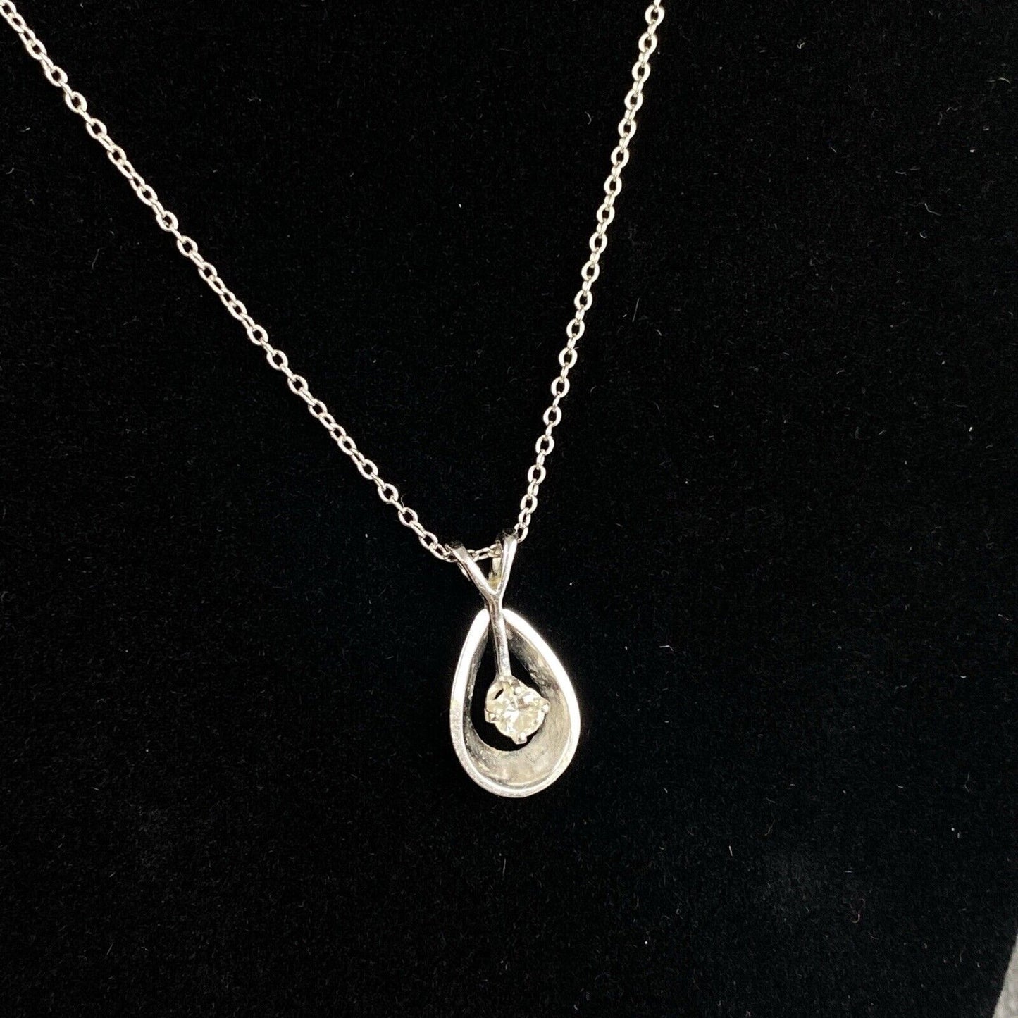 Diamond Pendant in a Teardrop Setting (Estate) Read