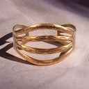 Vintage Sold COPPER Artisan Statement Signed Cuff Bracelet