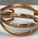 Vintage Sold COPPER Artisan Statement Signed Cuff Bracelet