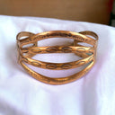 Vintage Sold COPPER Artisan Statement Signed Cuff Bracelet