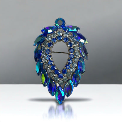 Vintage Sarah Coventry "Blue Lagoon" AB  Brooch by D & E